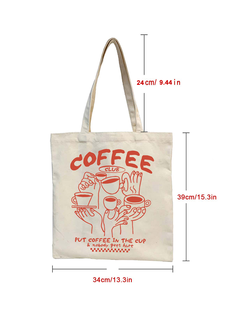1pc Coffee Canvas Women Handba - Coffee Equipment Travel Bag 评论和价格