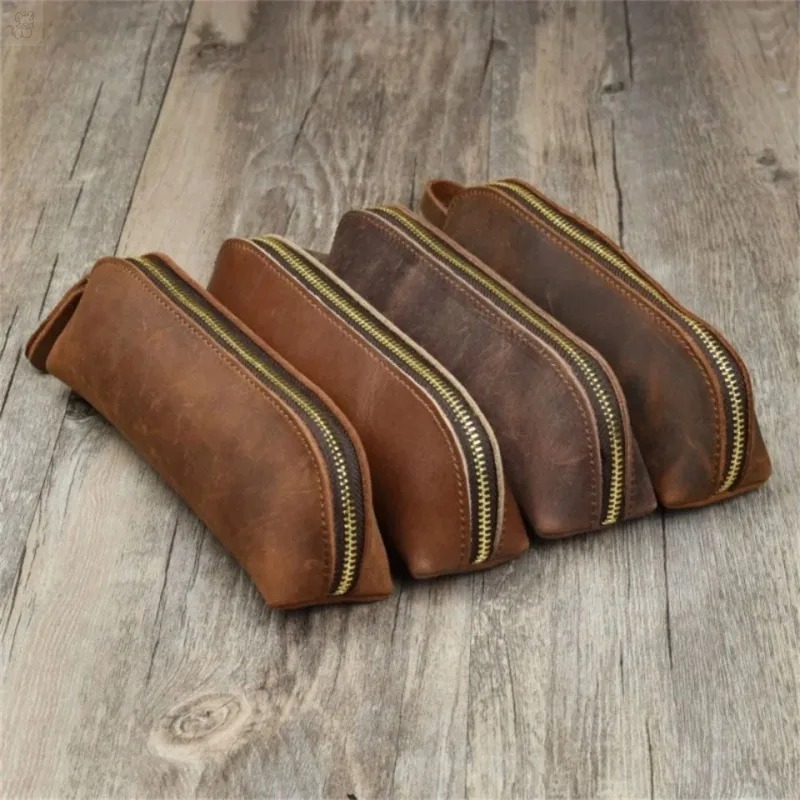 1PC Faux Leather Zipper pencil - Coffee Equipment Travel Bag 评论和价格