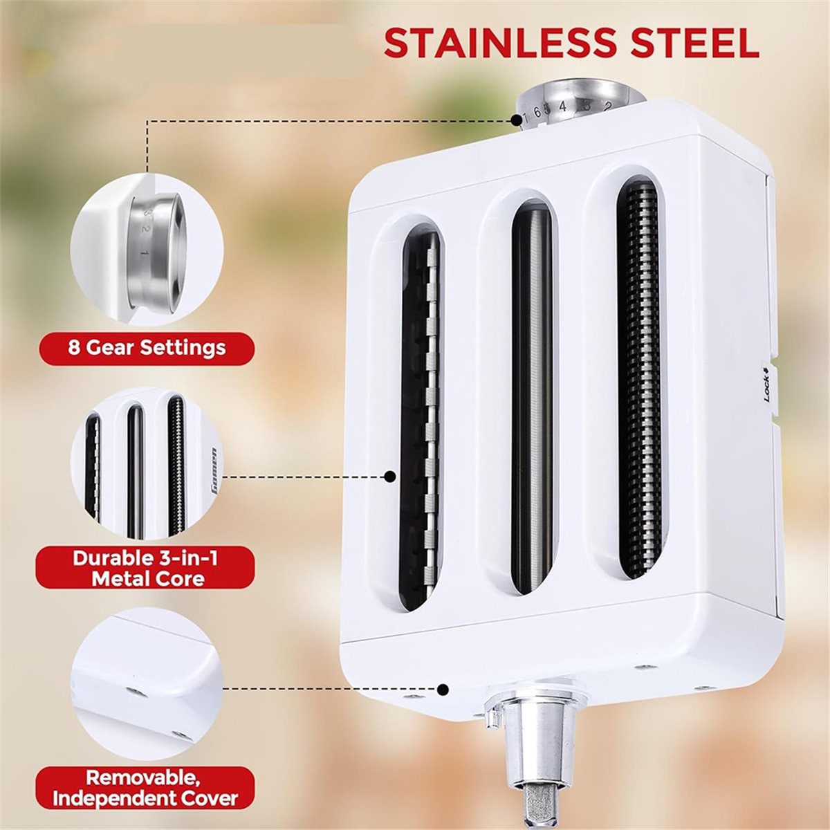 ABSF 3-in-1 Pasta Maker Attach - Kitchenaid Mixer Hand Mixer 评论和价格